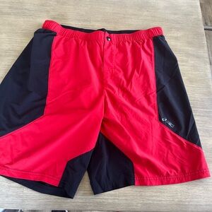 Asics Black and Red Athletic Shorts